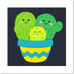 Happy Cactus Family Posters and Art